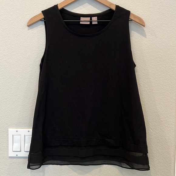 Chicos Tank Top Shell Sheer Edging - Picture 2 of 5